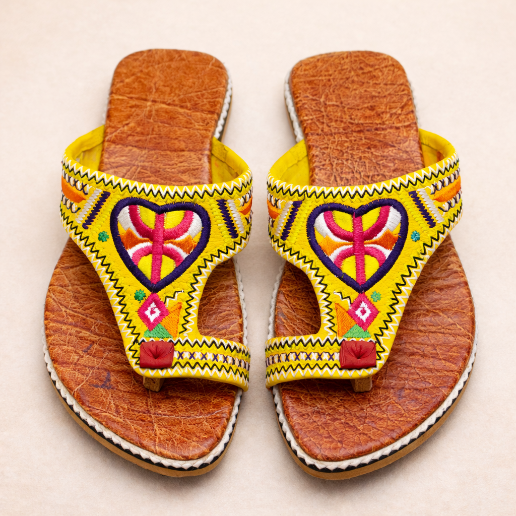 Women's Moroccan Leather Sandals – Handmade Amazigh Berber Embroidered Summer Slippers