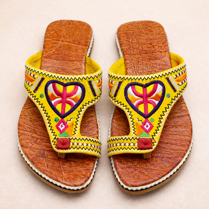 Women's Moroccan Leather Sandals – Handmade Amazigh Berber Embroidered Summer Slippers