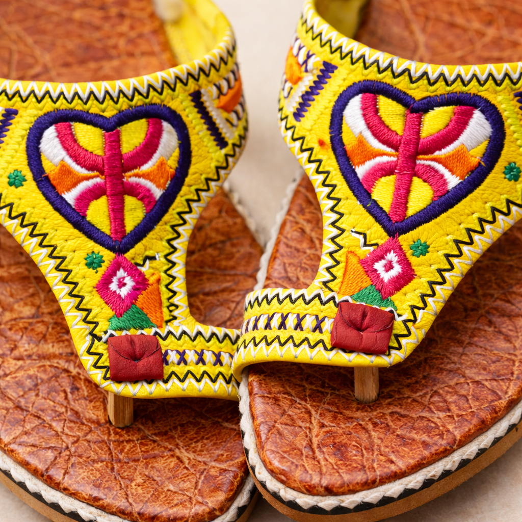 Women's Moroccan Leather Sandals – Handmade Amazigh Berber Embroidered Summer Slippers