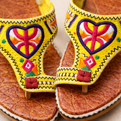 Women's Moroccan Leather Sandals – Handmade Amazigh Berber Embroidered Summer Slippers