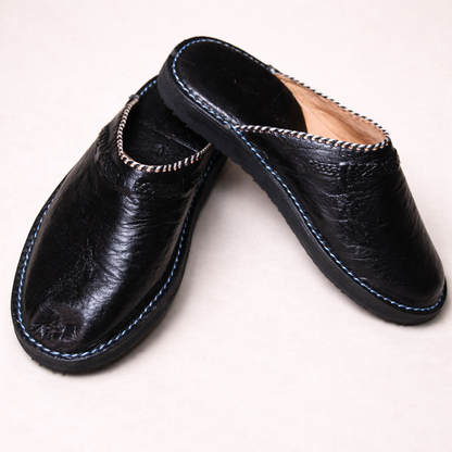 Moroccan Leather Babouche for Men – Handmade Berber Traditional Slippers