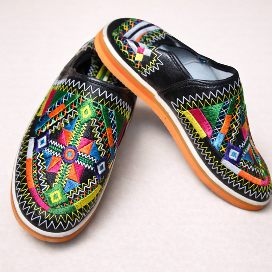 Women's Moroccan Leather Babouche Slippers – Handmade Berber Comfortable House Shoes