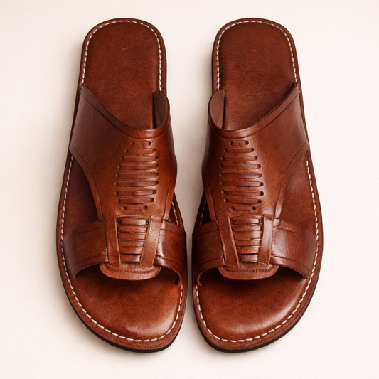 Men’s Moroccan Leather Sandals – Handmade Traditional Toe Ring Slip-On, Premium Summer Comfort
