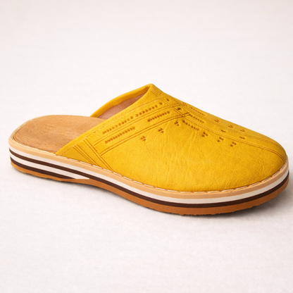 Men’s Moroccan Leather Babouche Slippers – Handmade Berber Traditional Footwear