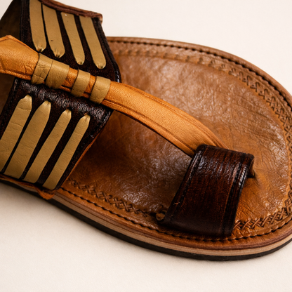 Handmade Moroccan Leather Sandals for Men – Traditional Toe Ring Slip-On, Comfortable Summer Footwear
