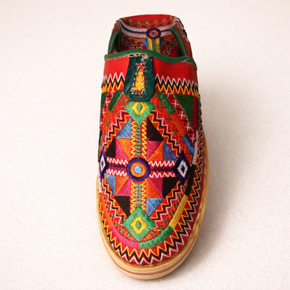 Women's Embroidered Moroccan Babouche Slippers – Handmade Leather House Shoes