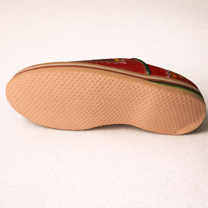 Women's Embroidered Moroccan Babouche Slippers – Handmade Leather House Shoes