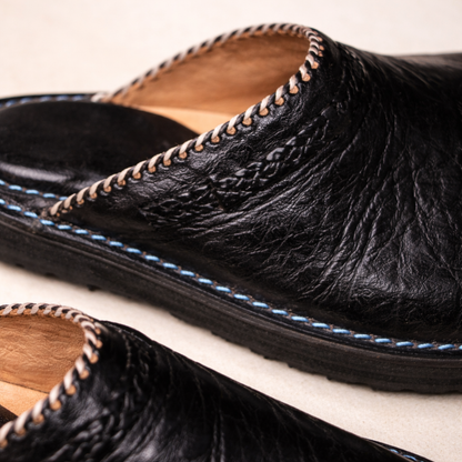 Moroccan Leather Babouche for Men – Handmade Berber Traditional Slippers
