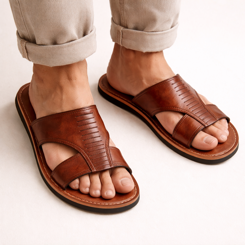 Men’s Moroccan Leather Sandals – Handmade Traditional Toe Ring Slip-On, Premium Summer Comfort