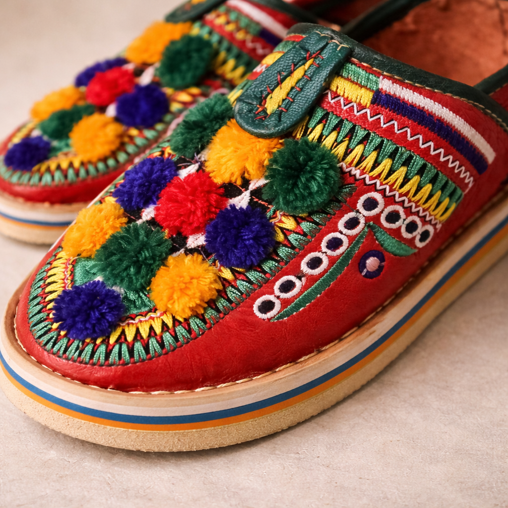 Moroccan Leather Slippers for Women – Handmade Comfortable Babouche House Shoes