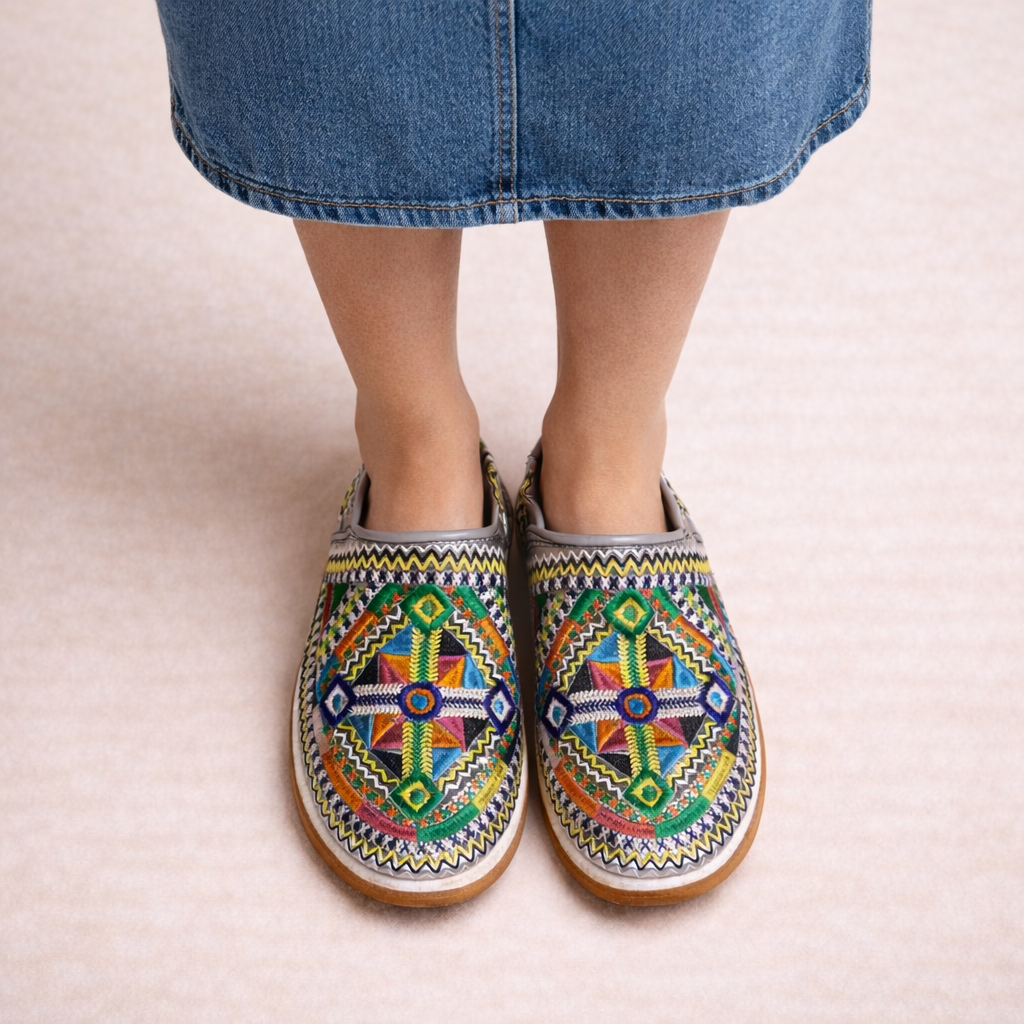 Women's Handmade Moroccan Leather Slippers – Comfortable Berber Babouche House Shoes